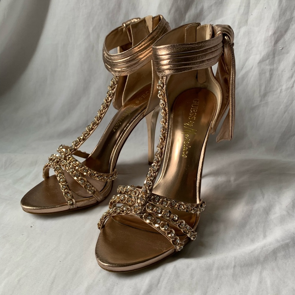 Guess by Marciano Pink Leather Heels with Bow